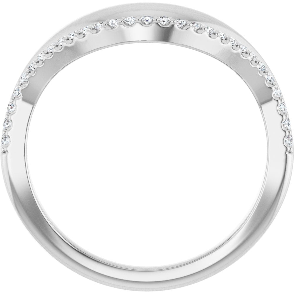 14K White Gold 1/8 CTW Lab-Grown Diamond Contour Band