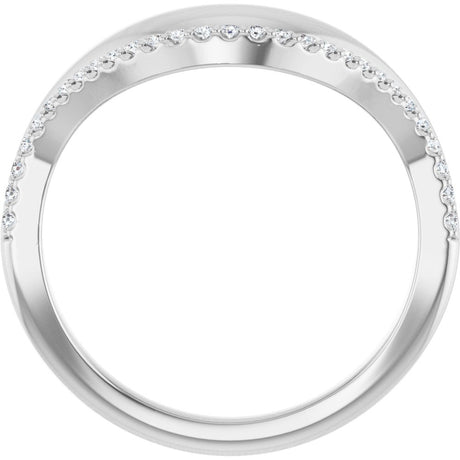 14K White Gold 1/8 CTW Lab-Grown Diamond Contour Band