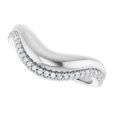 14K White Gold 1/8 CTW Lab-Grown Diamond Contour Band