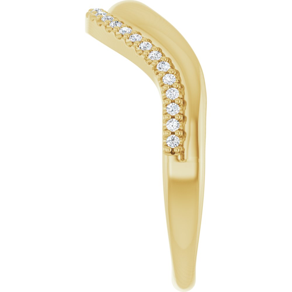 14K Yellow Gold 1/8 CTW Lab-Grown Diamond Contour Band