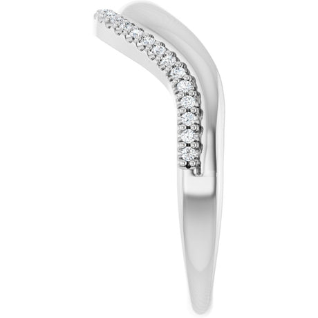 14K White Gold 1/8 CTW Natural Diamond Contour Band