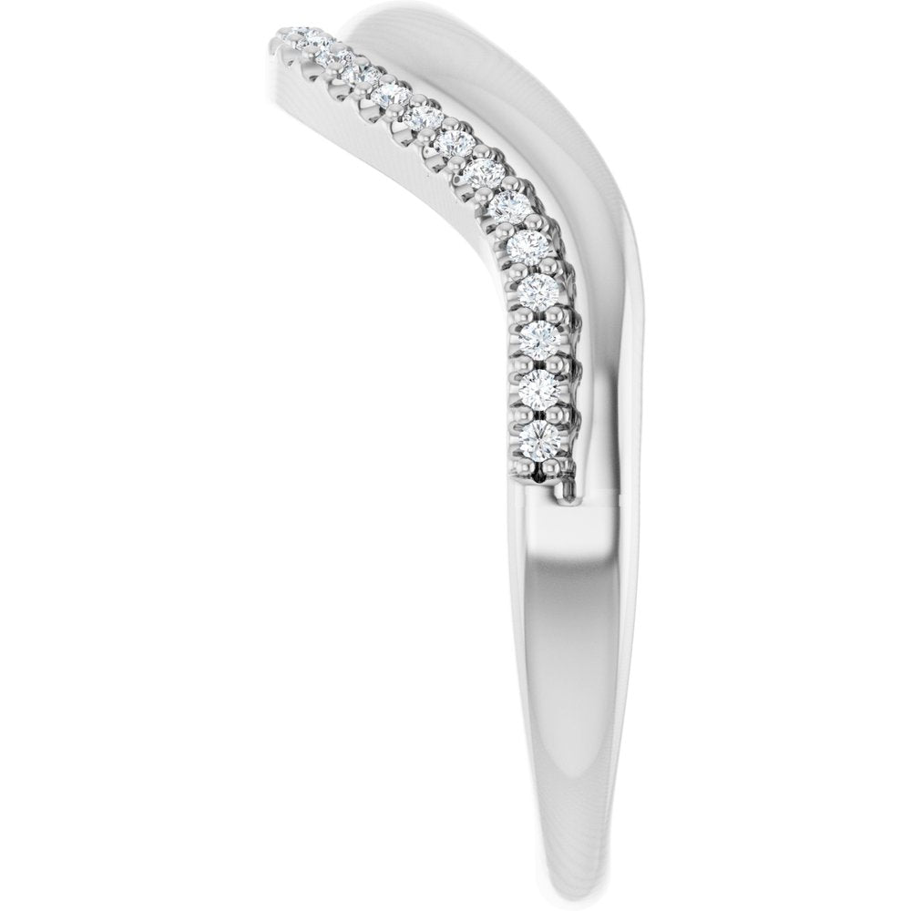 14K White Gold 1/8 CTW Lab-Grown Diamond Contour Band