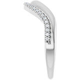14K White Gold 1/8 CTW Lab-Grown Diamond Contour Band