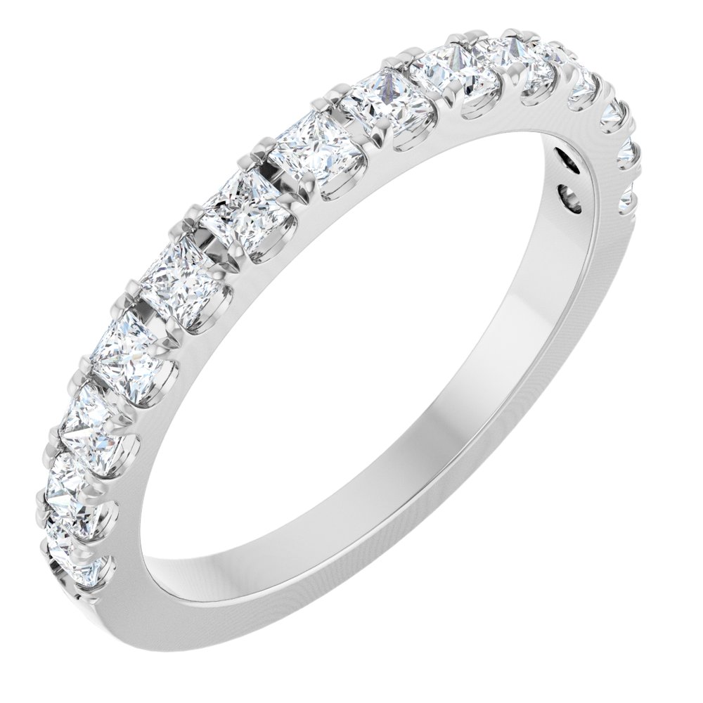 14K White Gold 5/8 CTW Natural Diamond Anniversary Band Size 7
