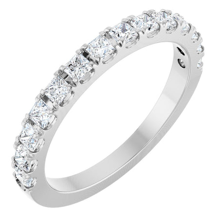 14K White Gold 5/8 CTW Natural Diamond Anniversary Band Size 7