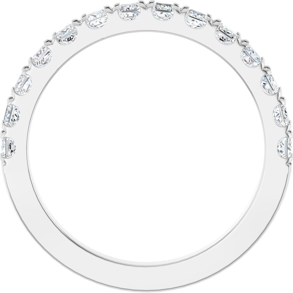 14K White Gold 5/8 CTW Natural Diamond Anniversary Band Size 7
