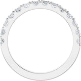 14K White Gold 5/8 CTW Natural Diamond Anniversary Band Size 7