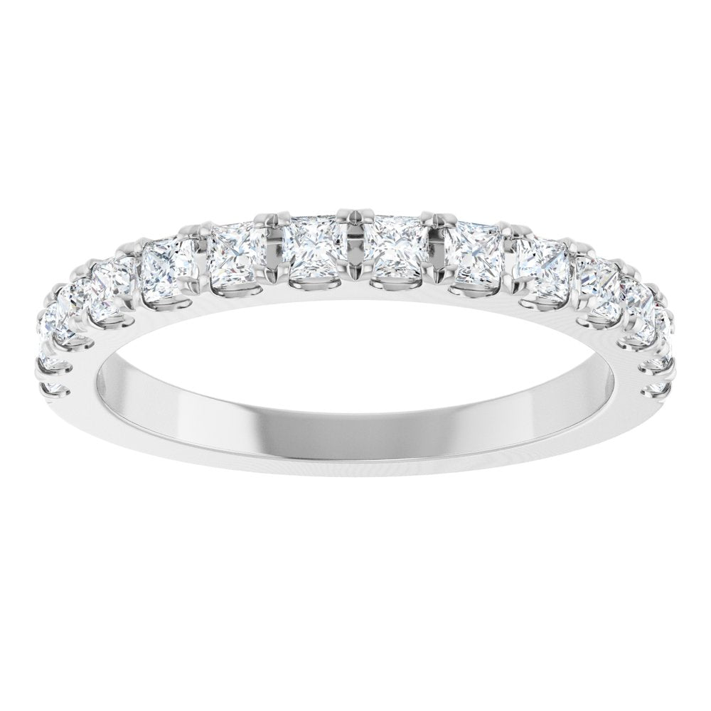 14K White Gold 5/8 CTW Natural Diamond Anniversary Band Size 7