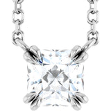 14K White Gold 1/2 CT Lab-Grown Diamond Solitaire 18" Necklace
