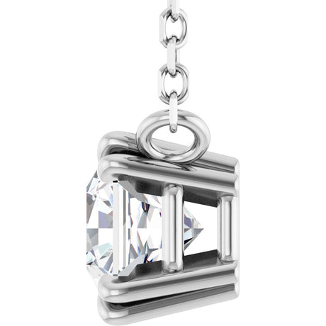 14K White Gold 3/4 CT Lab-Grown Diamond Solitaire 18" Necklace
