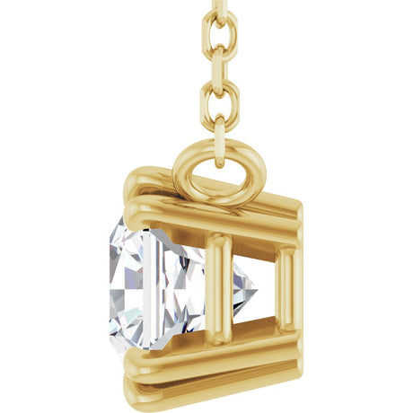 14K Yellow Gold 3/4 CT Lab-Grown Diamond Solitaire 18" Necklace