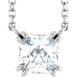 14K White Gold 3/4 CT Lab-Grown Diamond Solitaire 18" Necklace
