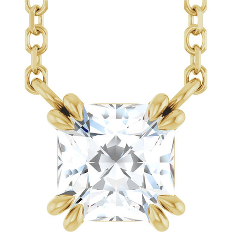14K Yellow Gold 3/4 CT Lab-Grown Diamond Solitaire 18" Necklace