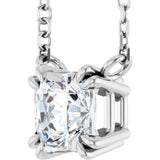14K White Gold 3/4 CT Lab-Grown Diamond Solitaire 18" Necklace