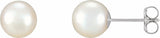 14K White Gold Cultured White Freshwater Pearl Earrings