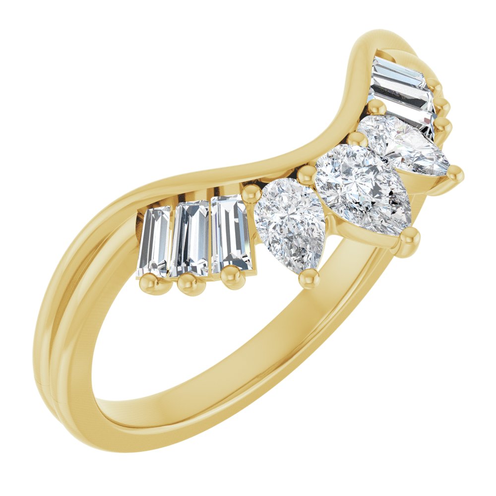14K Yellow Gold 1/2 CTW Lab-Grown Diamond Contour Band