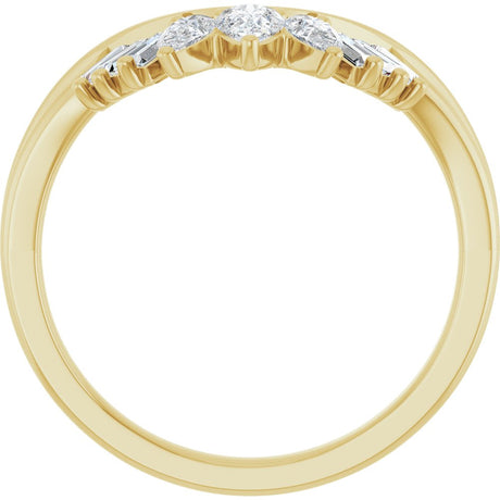 14K Yellow Gold 1/2 CTW Lab-Grown Diamond Contour Band