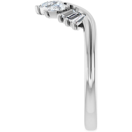 14K White Gold 1/2 CTW Lab-Grown Diamond Contour Band