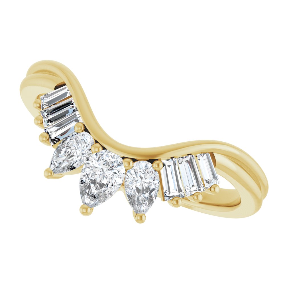 14K Yellow Gold 1/2 CTW Lab-Grown Diamond Contour Band