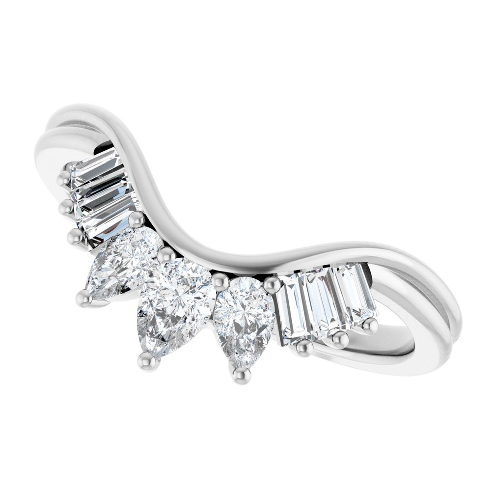 14K White Gold 1/2 CTW Lab-Grown Diamond Contour Band