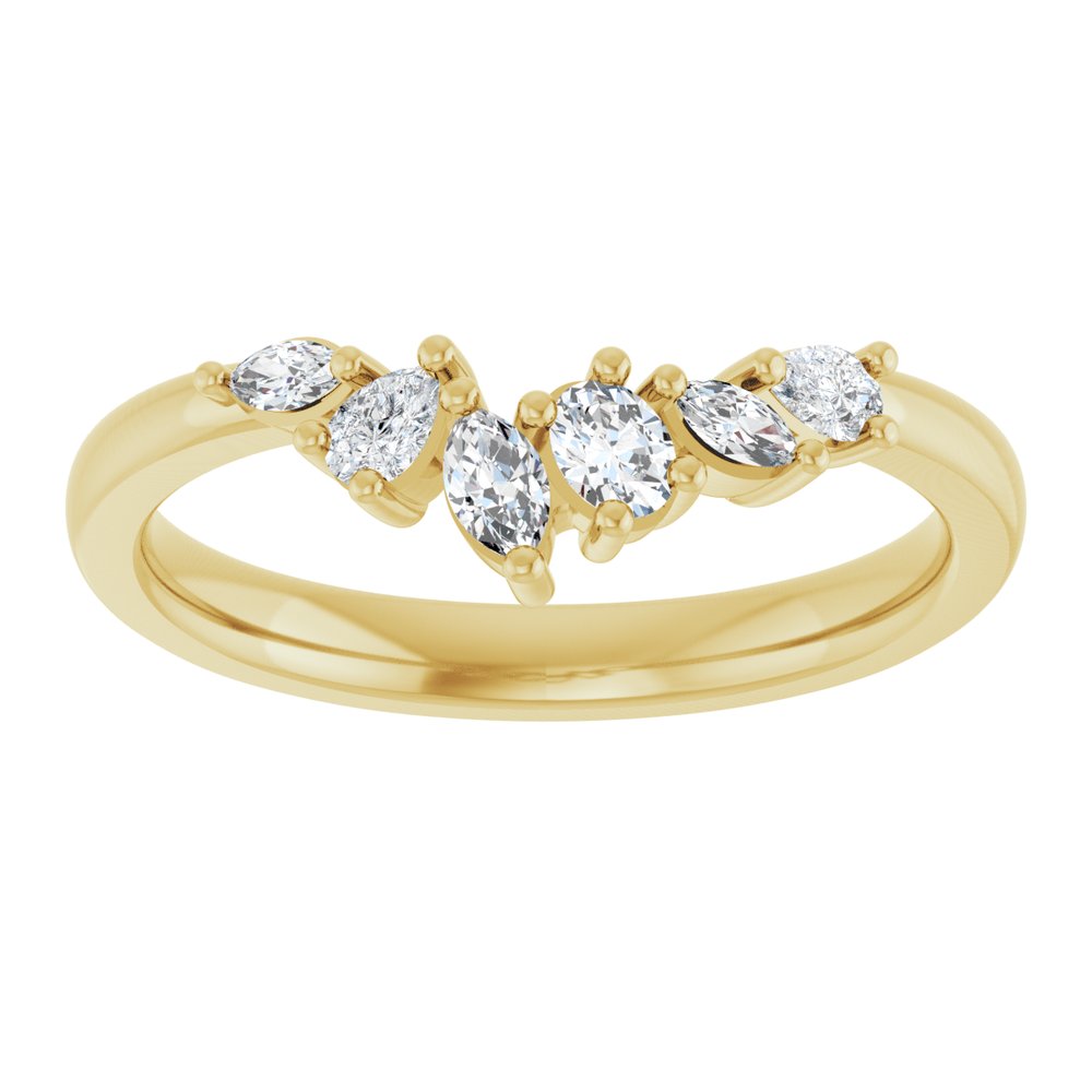 14K Yellow Gold 1/3 CTW Lab-Grown Diamond Contour Band