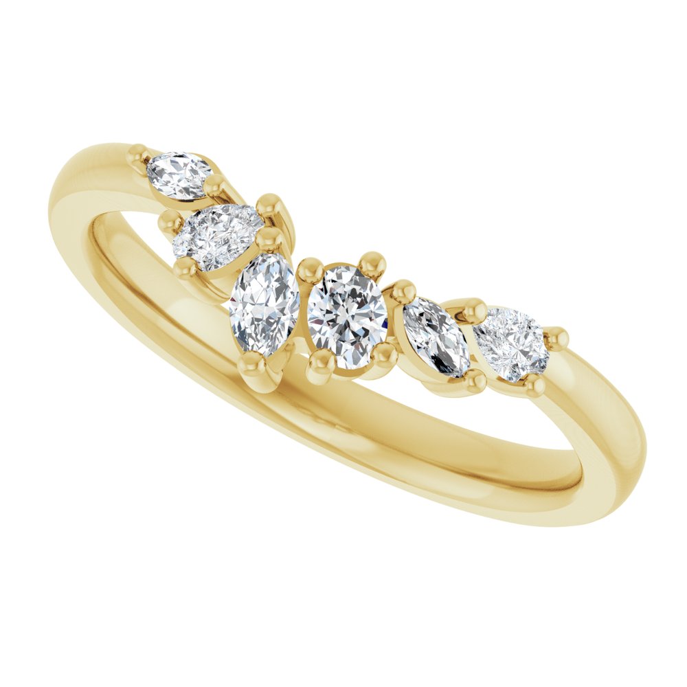 14K Yellow Gold 1/3 CTW Lab-Grown Diamond Contour Band