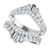 14K White Gold 2 CTW Natural Diamond Ring Guard
