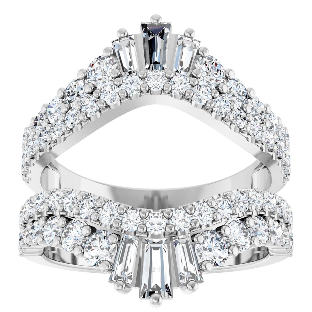 14K White Gold 2 CTW Natural Diamond Ring Guard