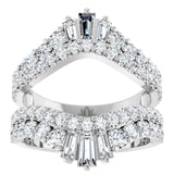 14K White Gold 2 CTW Natural Diamond Ring Guard