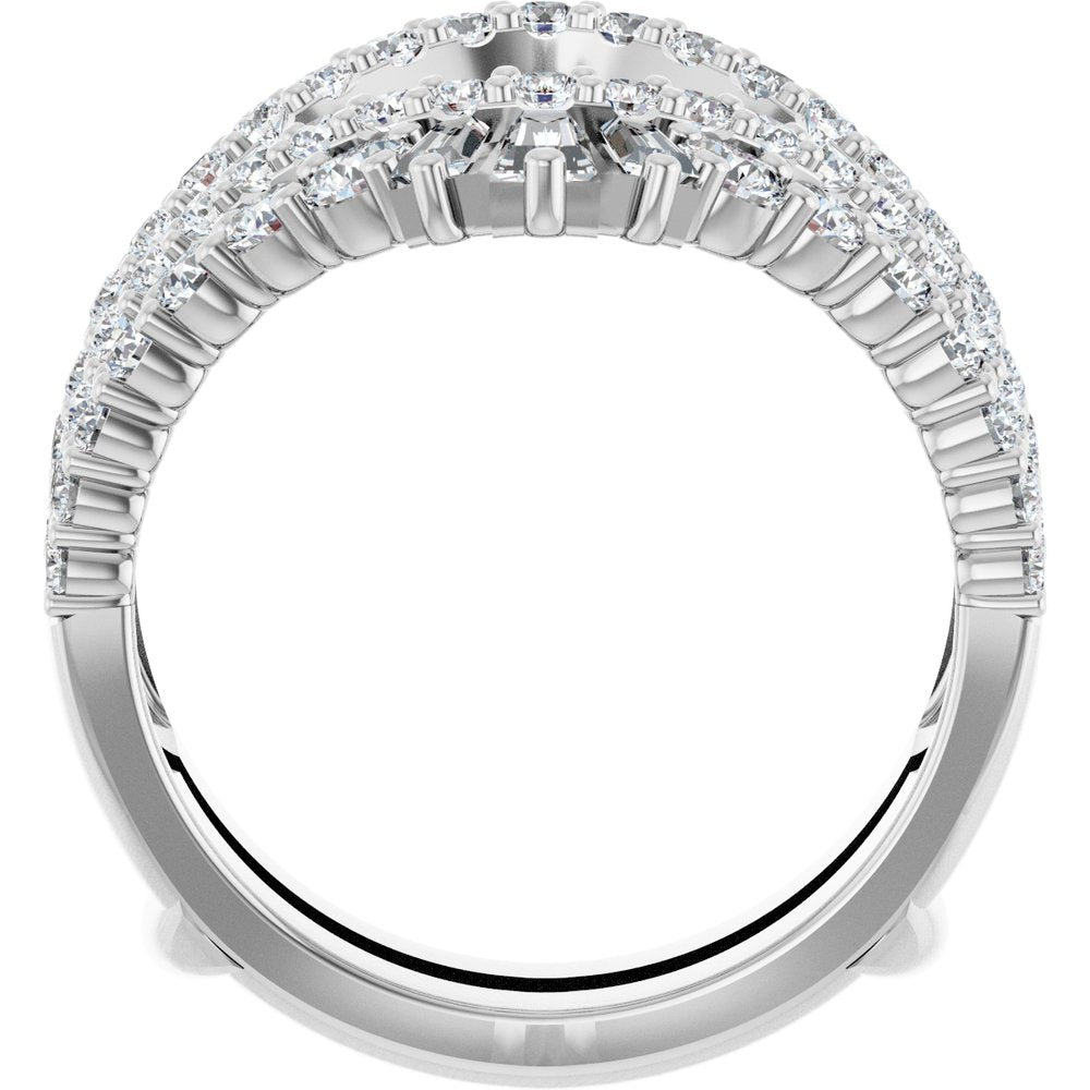 14K White Gold 2 CTW Natural Diamond Ring Guard