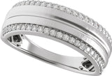 14K White Gold 1/2 CTW Natural Diamond Tapered Comfort-Fit Half Round Band