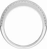 14K White Gold 1/2 CTW Lab-Grown Diamond Tapered Comfort-Fit Half Round Band