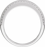 14K White 1/2 CTW Natural Diamond Tapered Comfort-Fit Half Round Band