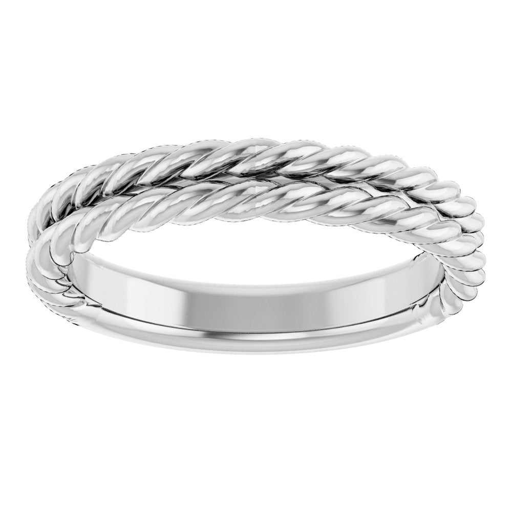 14K White Gold 3.5 mm Double Rope Band