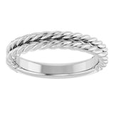 14K White Gold 3.5 mm Double Rope Band 