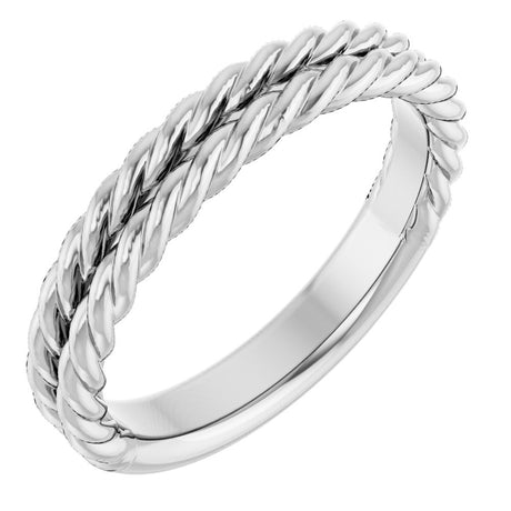 14K White Gold 3.5 mm Double Rope Band 
