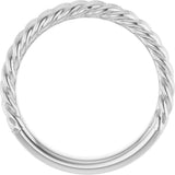 14K White Gold 3.5 mm Double Rope Band 