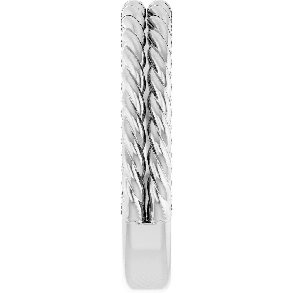 14K White Gold 3.5 mm Double Rope Band