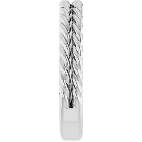 14K White Gold 3.5 mm Double Rope Band 