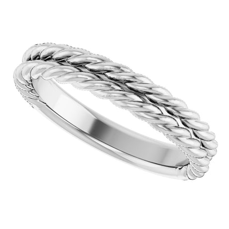 14K White Gold 3.5 mm Double Rope Band 