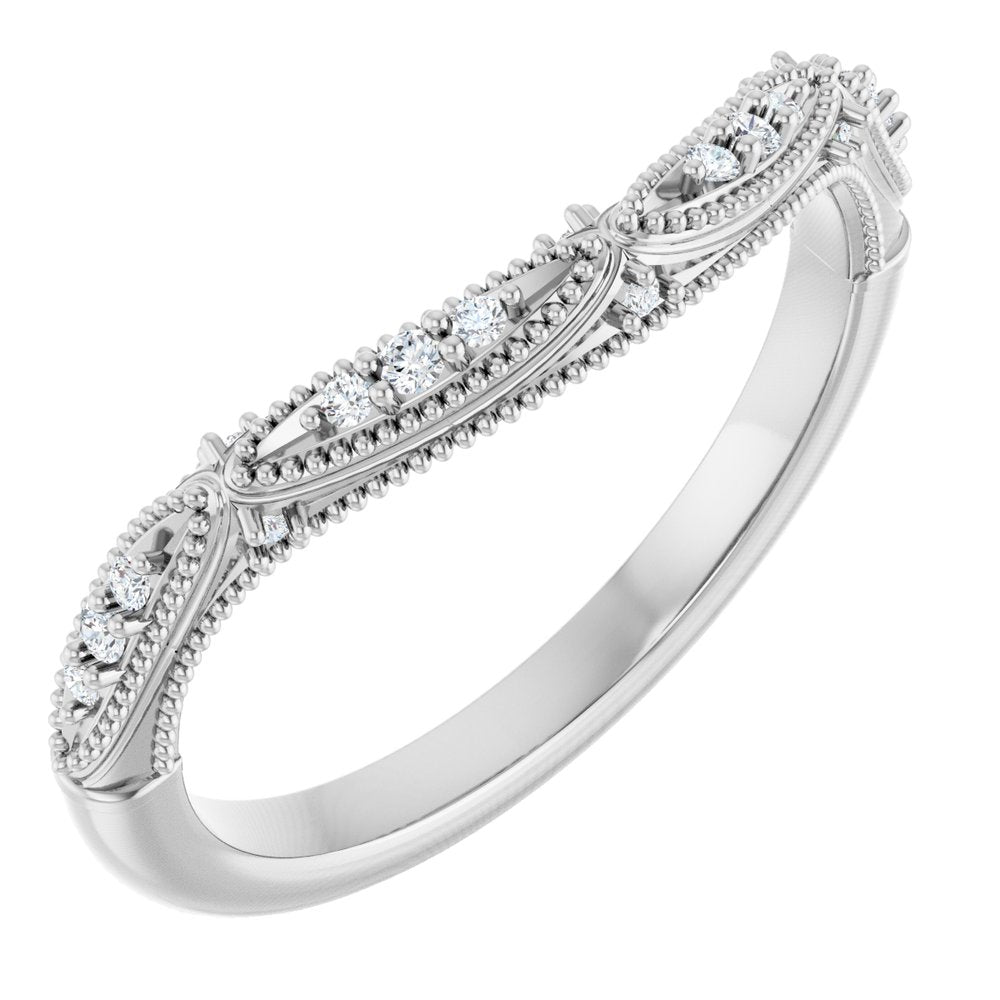 14K White Gold .07 CTW Lab-Grown Diamond Contour Band