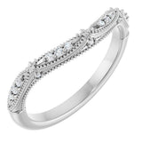 14K White Gold .07 CTW Natural Diamond Contour Band