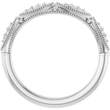 14K White Gold .07 CTW Natural Diamond Contour Band