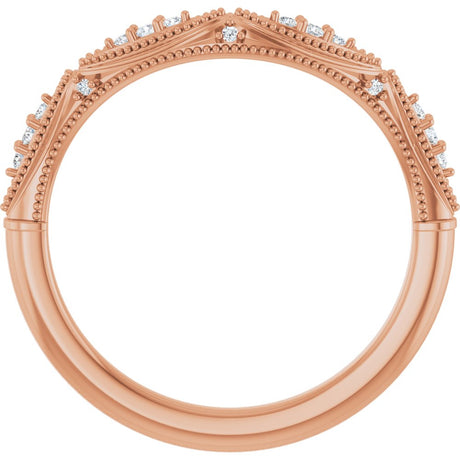 14K Rose Gold .07 CTW Natural Diamond Contour Band