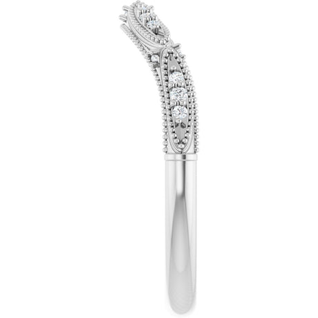 14K White Gold .07 CTW Natural Diamond Contour Band