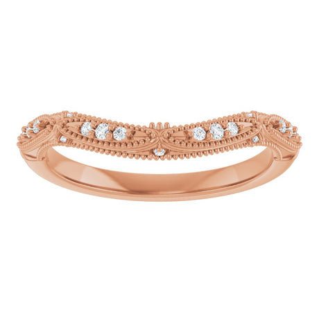 14K Rose Gold .07 CTW Natural Diamond Contour Band