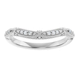 14K White Gold .07 CTW Natural Diamond Contour Band