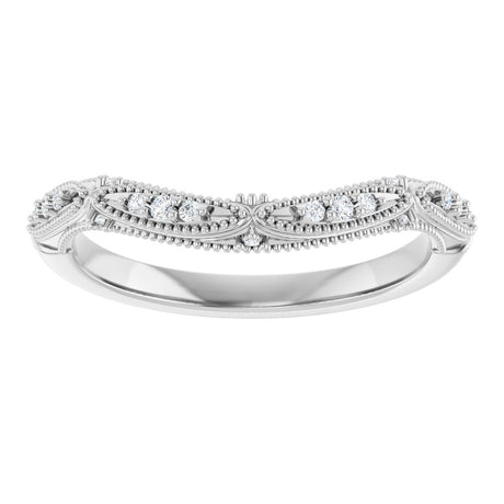 14K White Gold .07 CTW Natural Diamond Contour Band