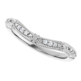 14K White Gold .07 CTW Natural Diamond Contour Band