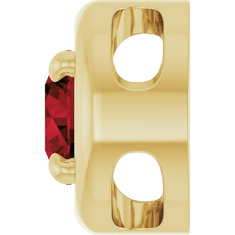 14K Yellow Gold 5 mm Natural Mozambique Garnet Solitaire Slide Pendant